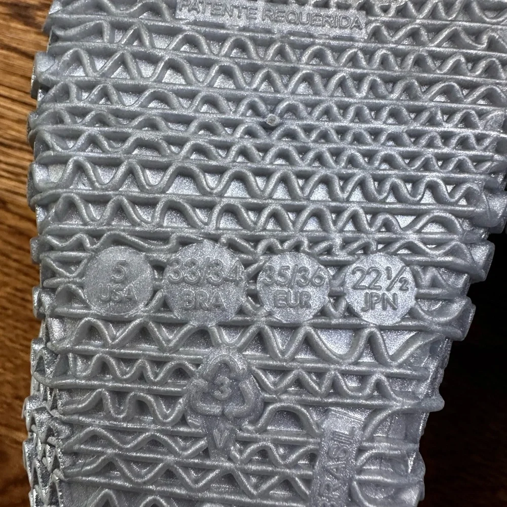 Melissa + Campana Silver Metallic Jelly Ballet Flats Women’s US 5 EU 35 Woven